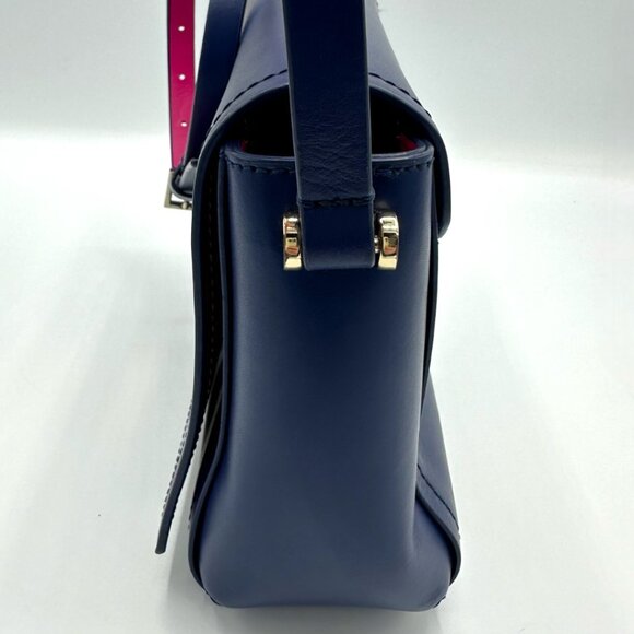 💰 EUC Kate Spade Avva Arbour Hill Smooth Leather Flap Crossbody - Blue/Pink - Picture 6 of 16
